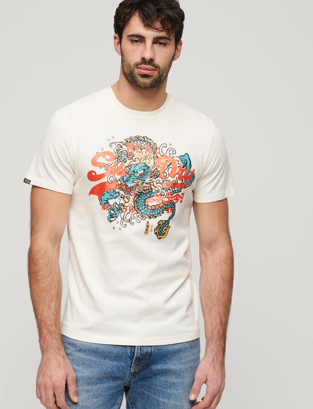 Superdry - TOKYO VL GRAPHIC T SHIRT - kortærmede t-shirts - off white - 0