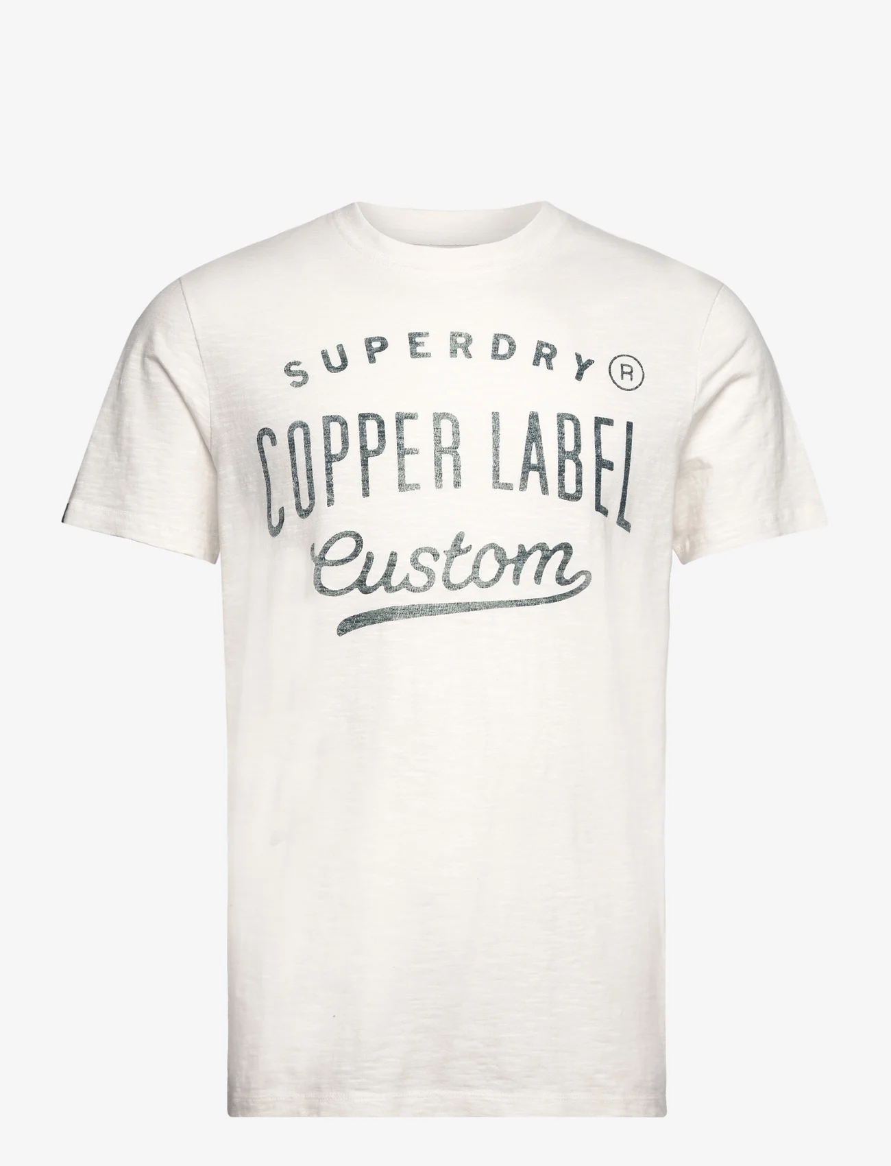 Superdry - COPPER LABEL WORKWEAR TEE - kortärmade t-shirts - cream slub - 0