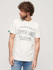 Superdry - COPPER LABEL WORKWEAR TEE - kortärmade t-shirts - cream slub - 2