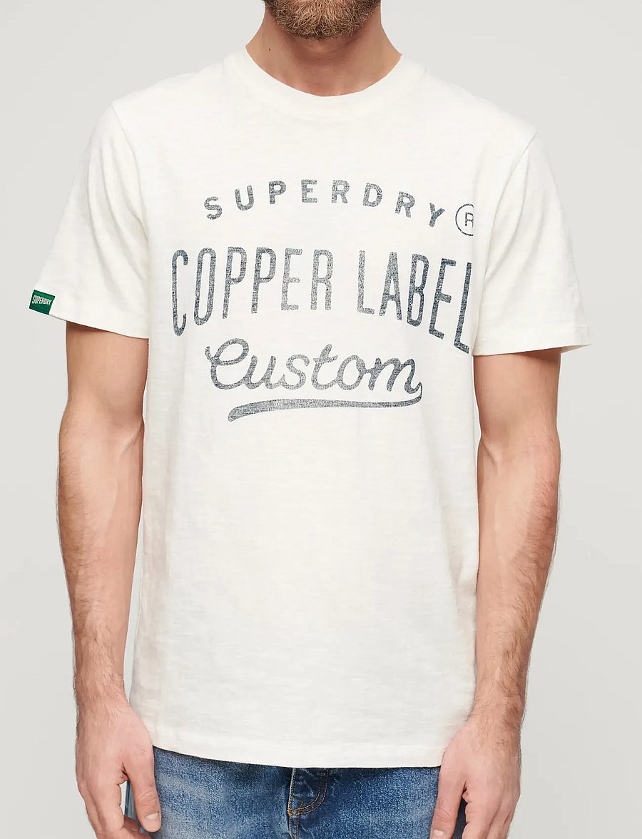 Superdry - COPPER LABEL WORKWEAR TEE - kurzärmelig - cream slub - 5