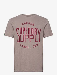 Superdry - COPPER LABEL WORKWEAR TEE - kortärmade t-shirts - deep beige slub - 0