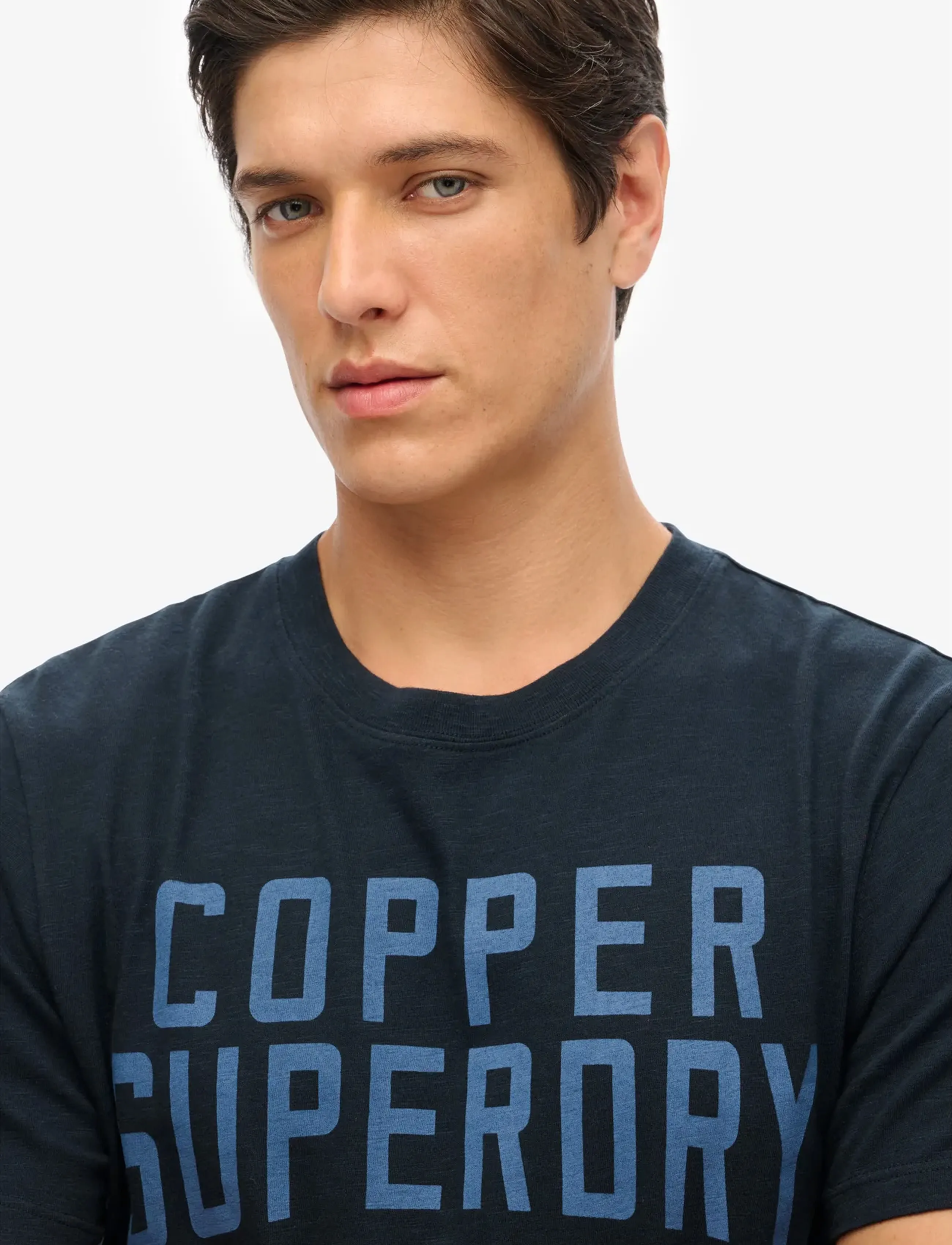 Superdry - COPPER LABEL WORKWEAR TEE - laveste priser - eclipse navy slub - 4