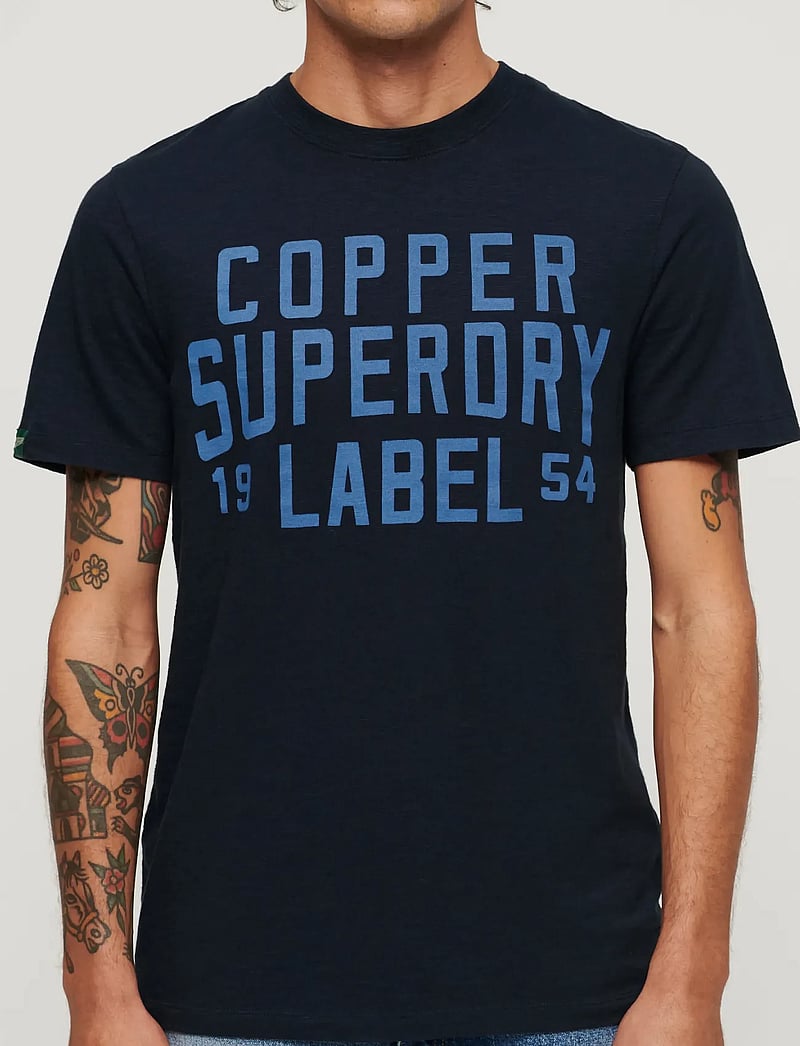 Superdry - COPPER LABEL WORKWEAR TEE - kurzärmelig - eclipse navy slub - 5