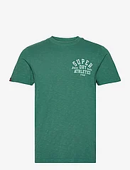 Superdry - ATHLETIC COLLEGE GRAPHIC TEE - basic t-shirts - dark forest green slub - 0