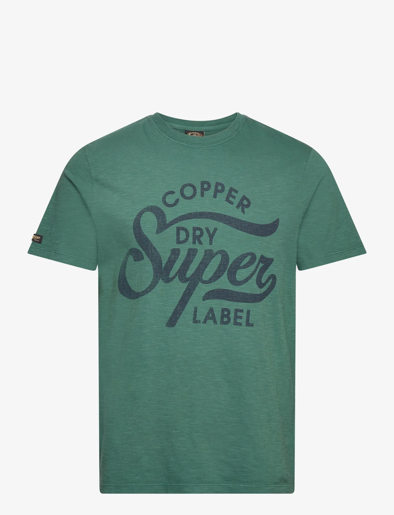Superdry - COPPER LABEL SCRIPT TEE - laveste priser - drius green slub - 0
