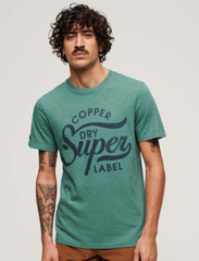 Superdry - COPPER LABEL SCRIPT TEE - laveste priser - drius green slub - 3