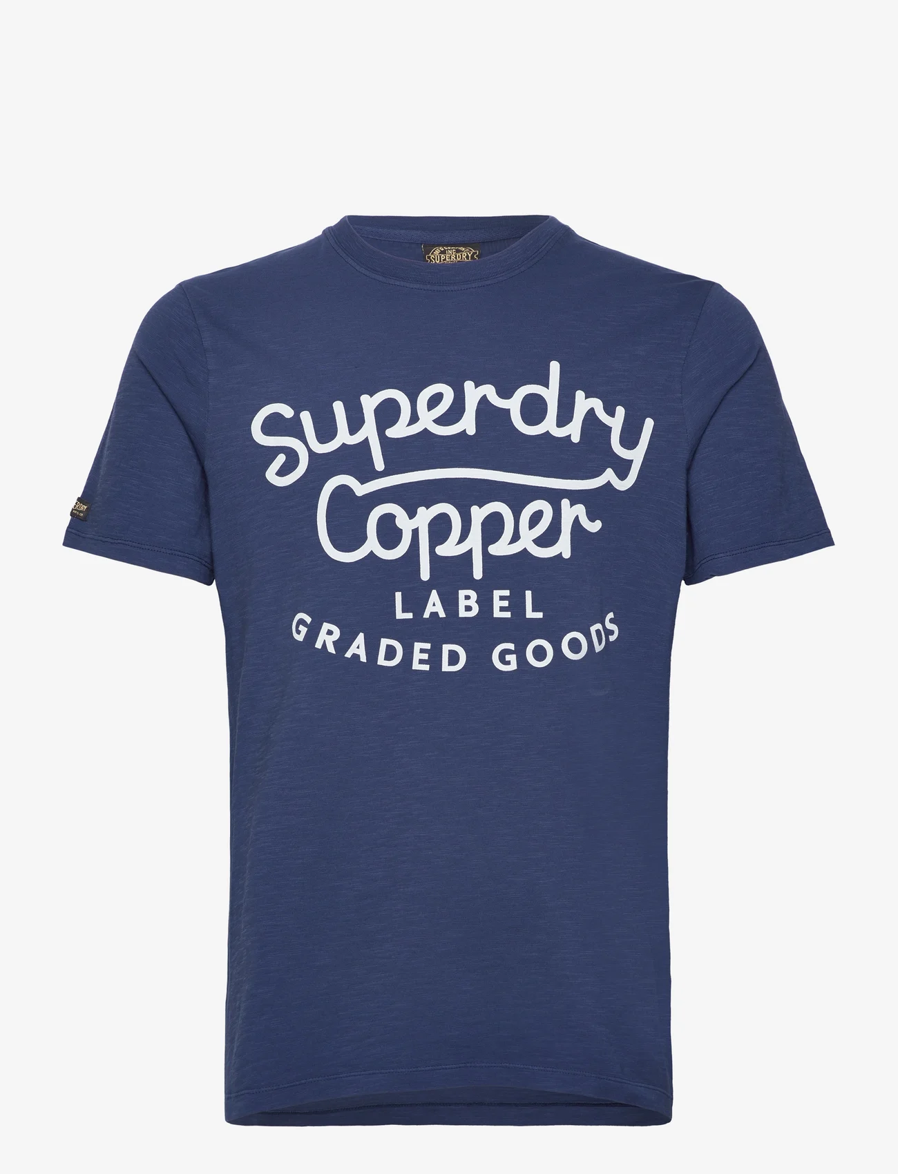 Superdry - COPPER LABEL SCRIPT TEE - laveste priser - pilot mid blue slub - 0