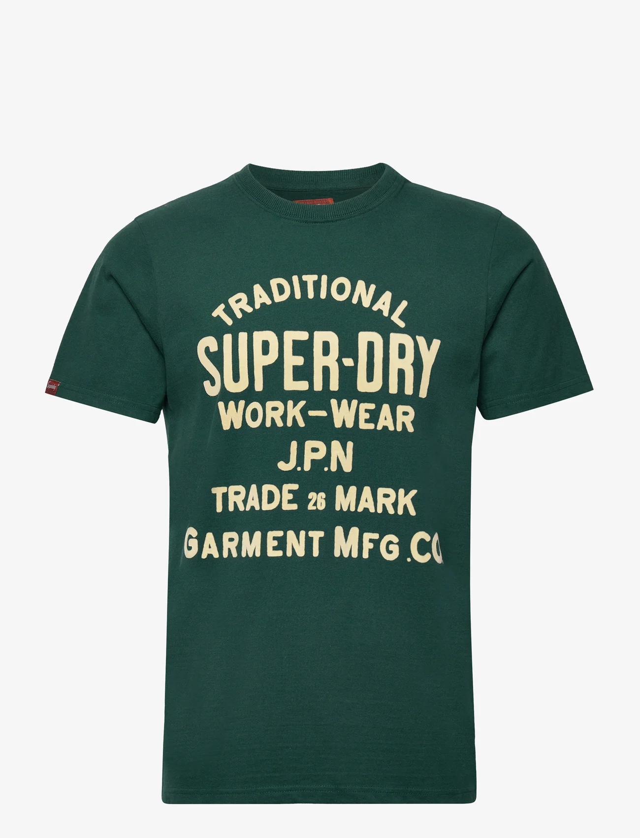 Superdry - WORKWEAR FLOCK GRAPHIC T SHIRT - kortärmade t-shirts - bengreen marl - 0