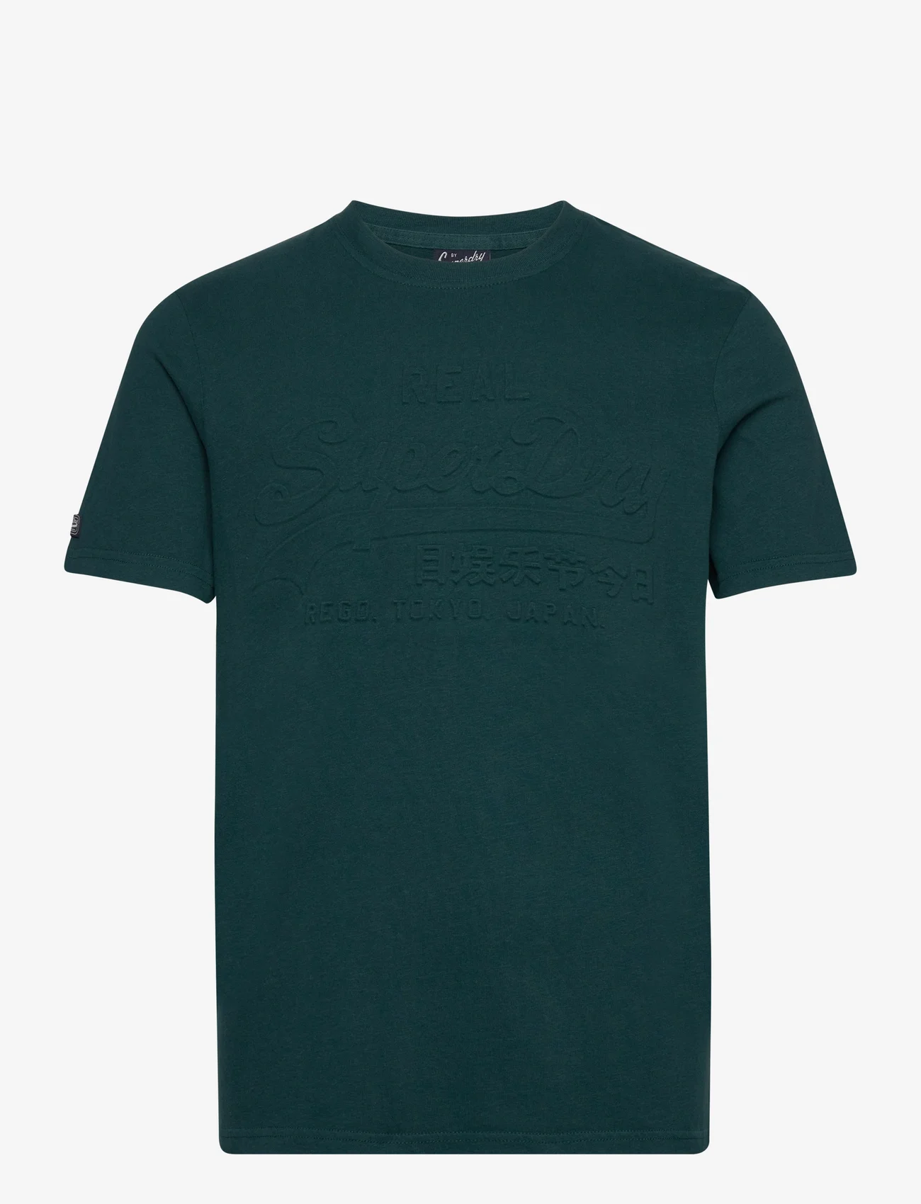 Superdry - EMBOSSED VL T SHIRT - kortärmade t-shirts - dark pine green - 0