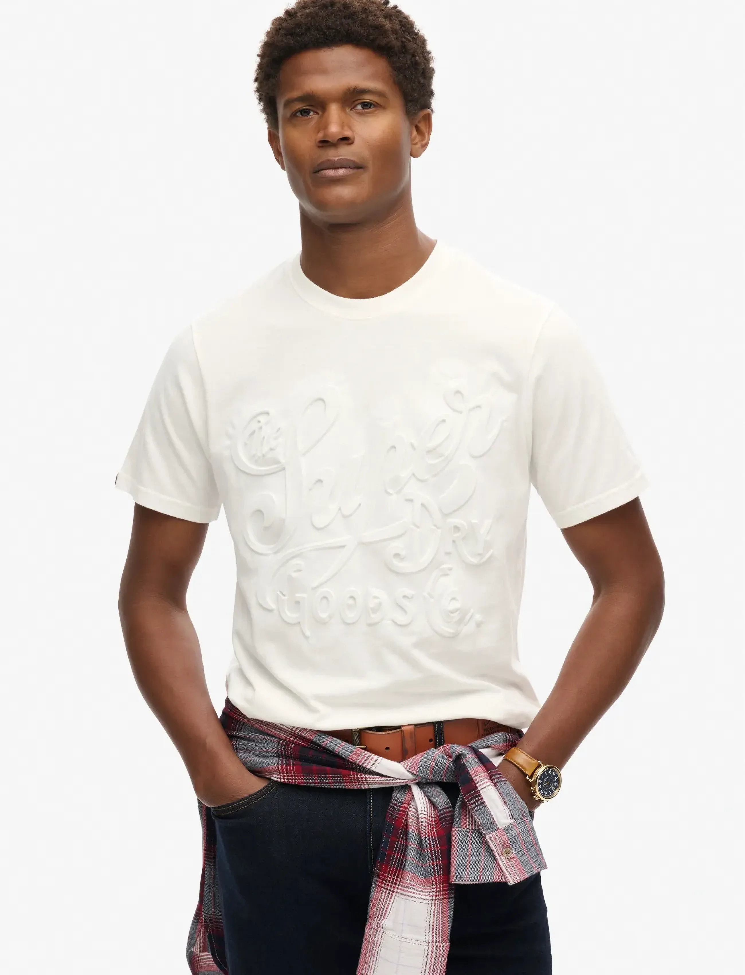 Superdry EMBOSSED ARCHIVE GRAPHIC TEE - T-Shirts - WINTER WHITE / white