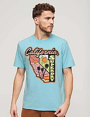 Superdry - NEON TRAVEL GRAPHIC LOOSE TEE - lowest prices - kingfisher blue slub - 2
