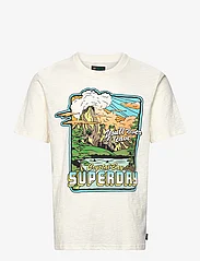 Superdry - NEON TRAVEL GRAPHIC LOOSE TEE - kortärmade t-shirts - off white slub - 0