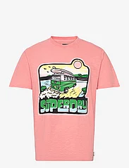 Superdry - NEON TRAVEL GRAPHIC LOOSE TEE - kortermede t-skjorter - peach amber pink slub - 0