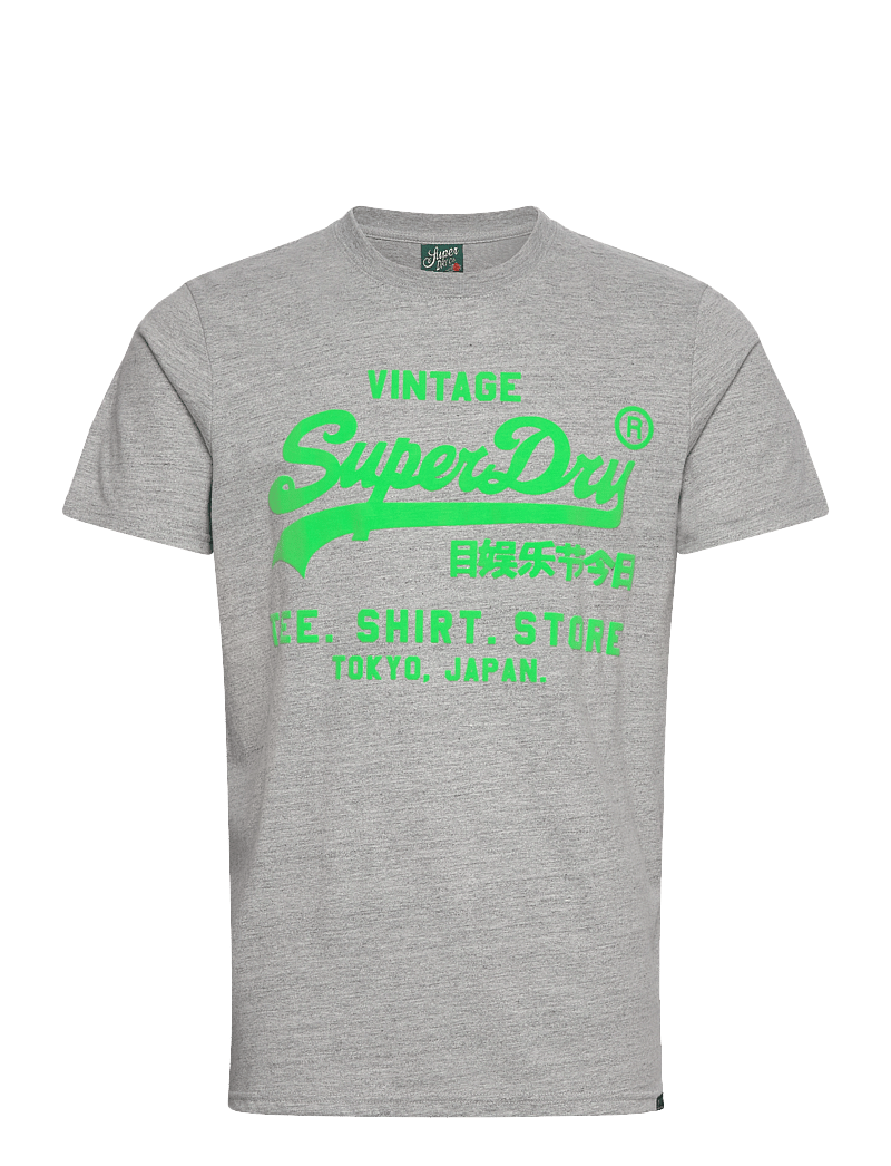 Superdry - NEON VL T SHIRT - kurzärmelig - athletic grey marl - 1