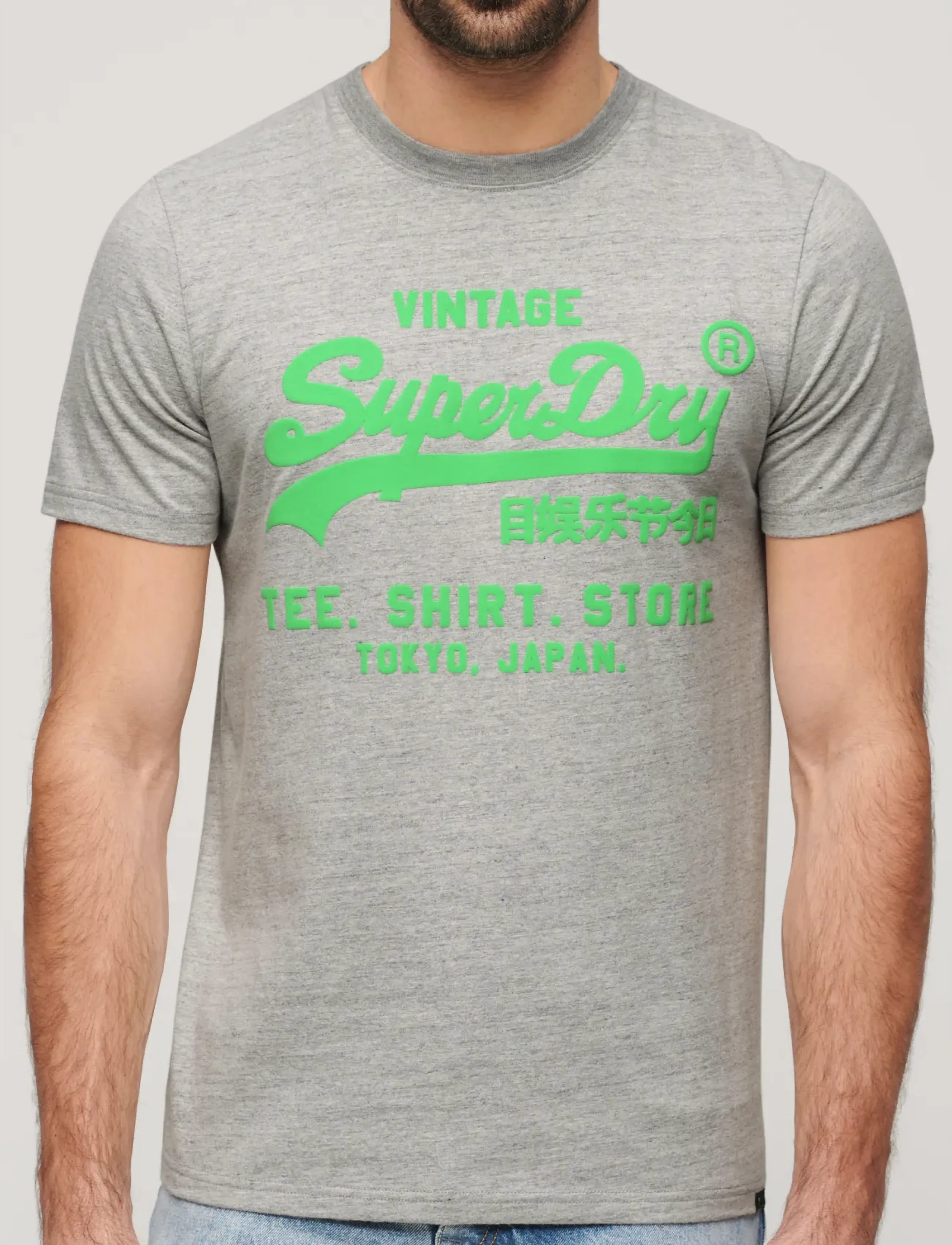 Superdry - NEON VL T SHIRT - kortärmade t-shirts - athletic grey marl - 5