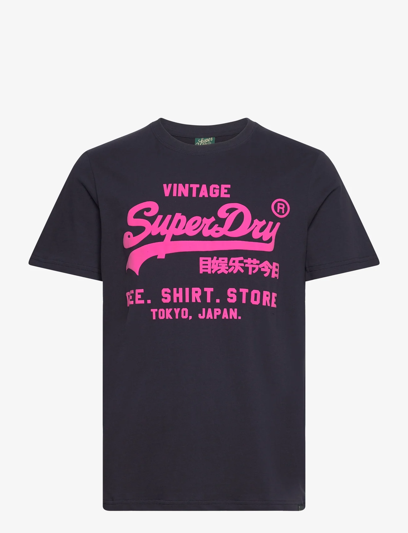 Superdry - NEON VL T SHIRT - kortärmade t-shirts - french navy - 0