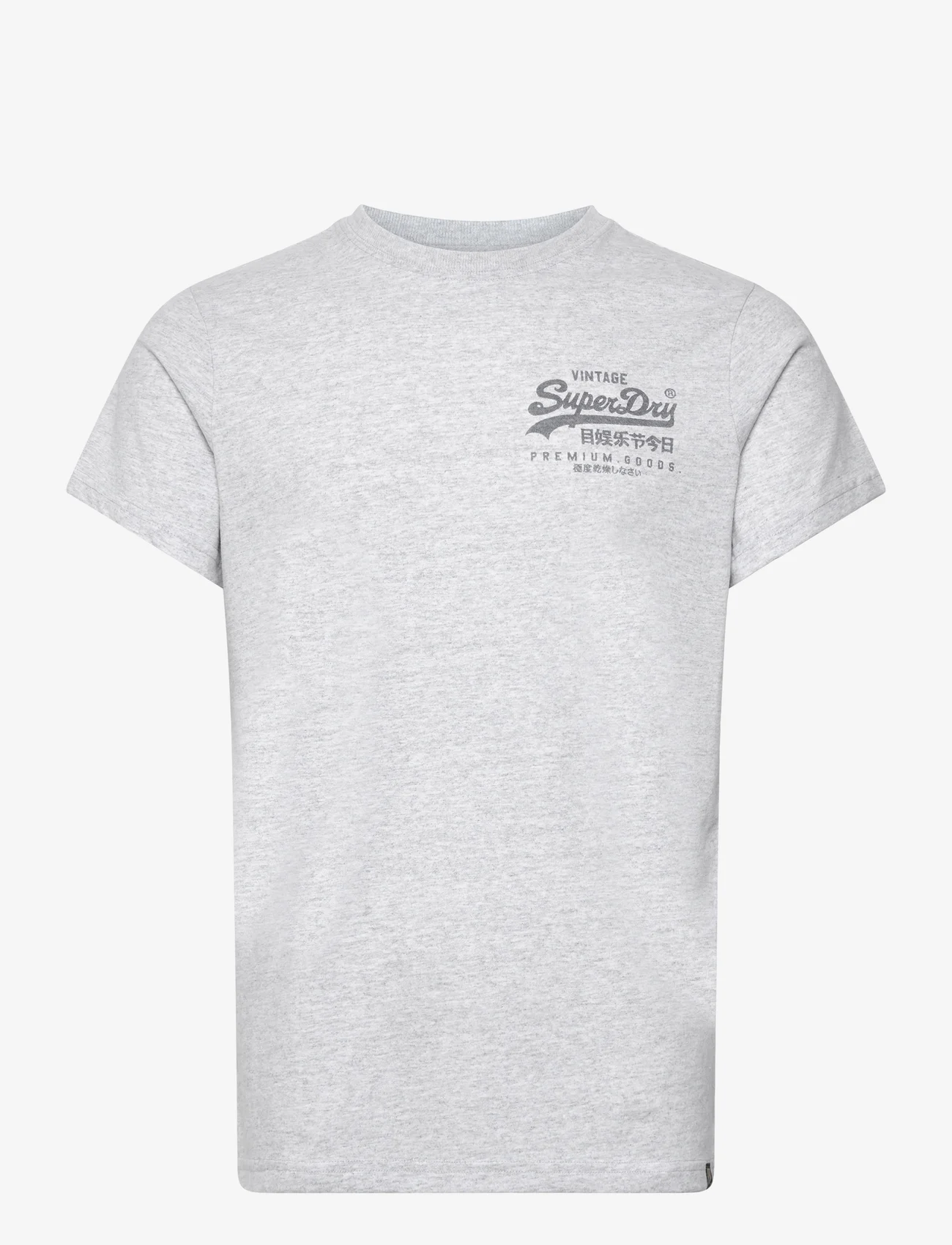Superdry - CLASSIC VL HERITAGE CHEST TEE - kortärmade t-shirts - flake grey marl - 0