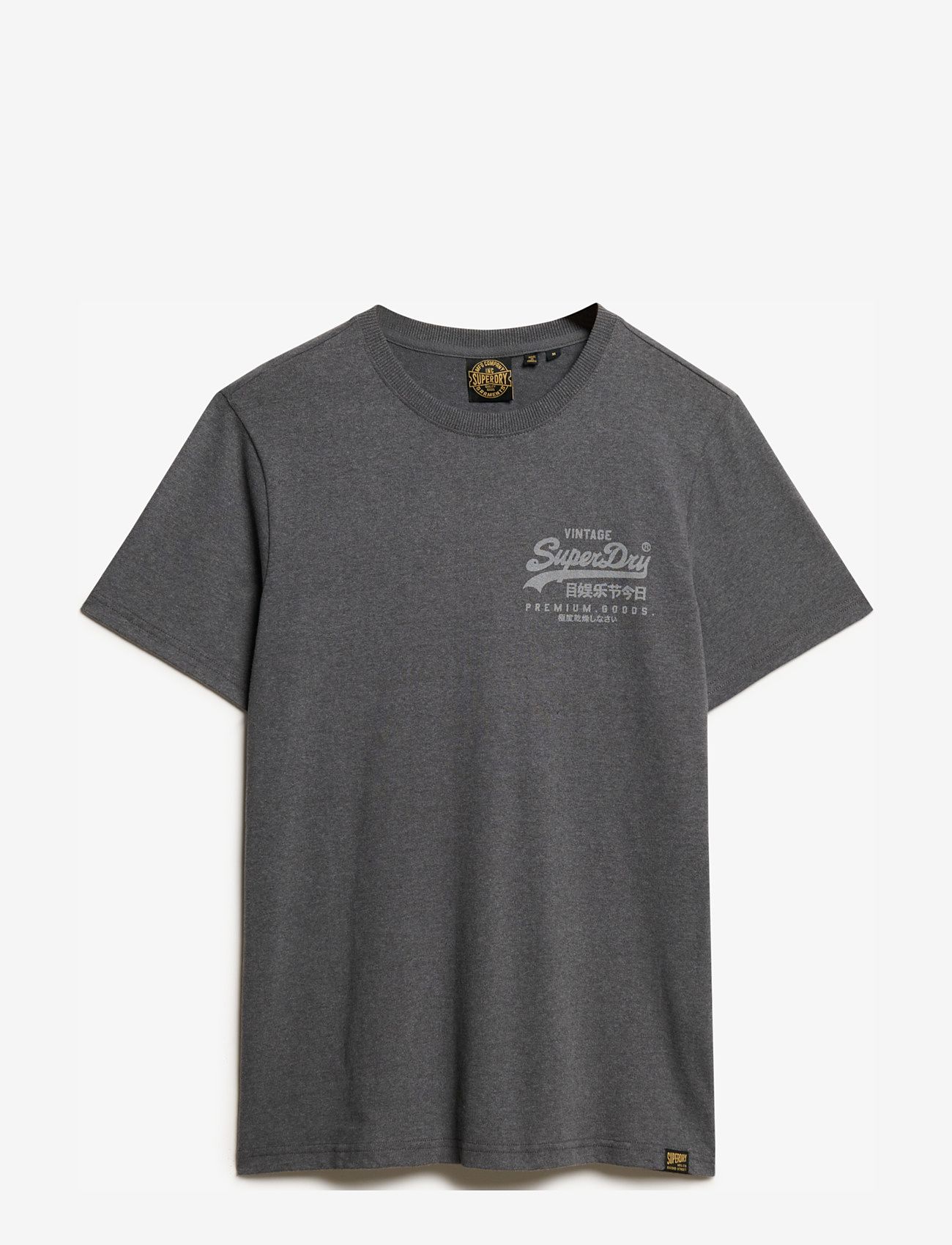Superdry - CLASSIC VL HERITAGE CHEST TEE - short-sleeved t-shirts - granite grey marl - 1