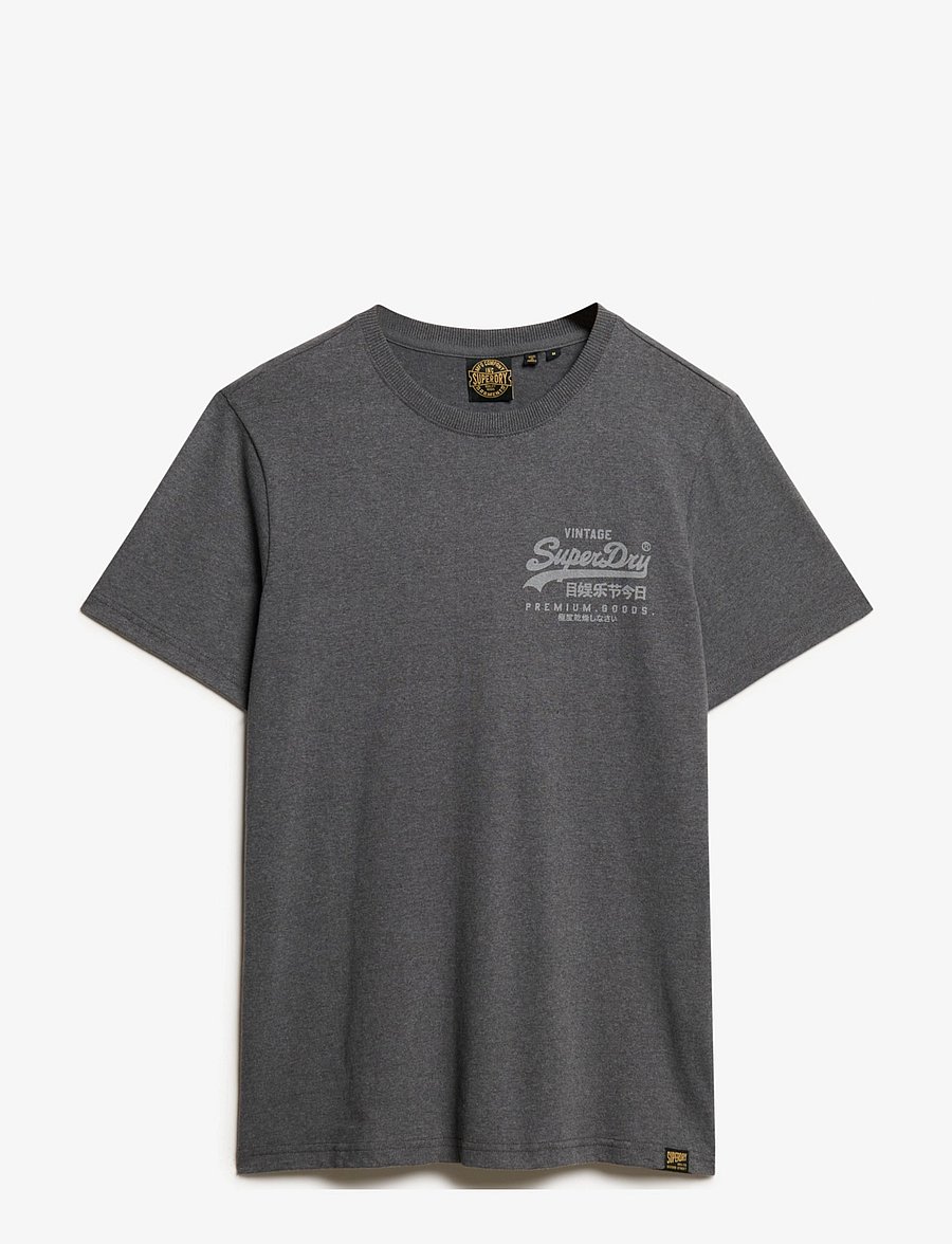 Superdry - CLASSIC VL HERITAGE CHEST TEE - marškinėliai trumpomis rankovėmis - granite grey marl - 1