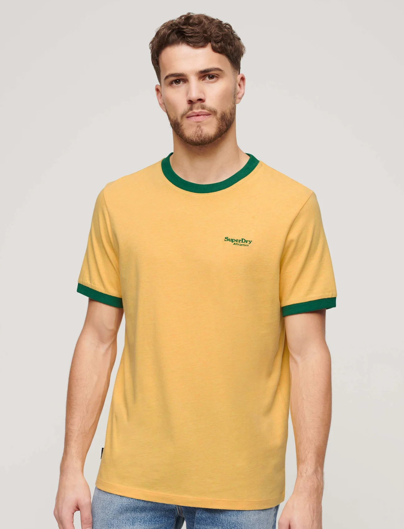Superdry - ESSENTIAL LOGO RINGER TEE - t-shirts à manches courtes - canary yellow marl/drop kick green - 0