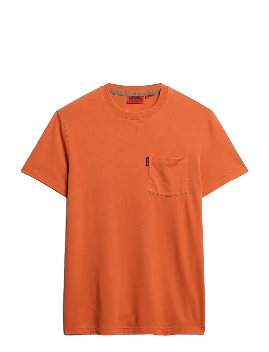 Superdry - ESSENTIAL WASHED POCKET TEE - kurzärmelige t-shirts - washed autumn glaze brown - 1