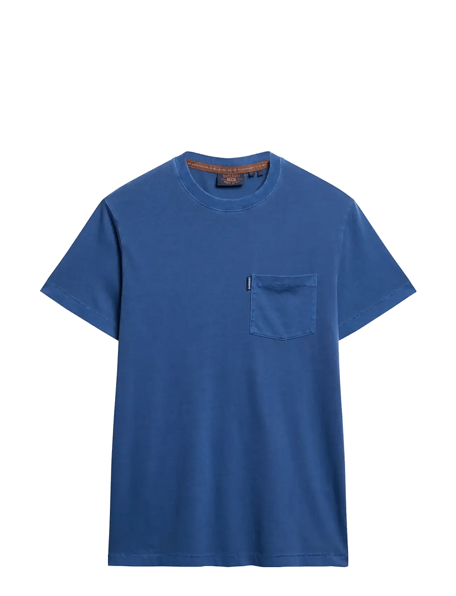 Superdry - ESSENTIAL WASHED POCKET TEE - kortärmade t-shirts - washed supermarine navy - 1