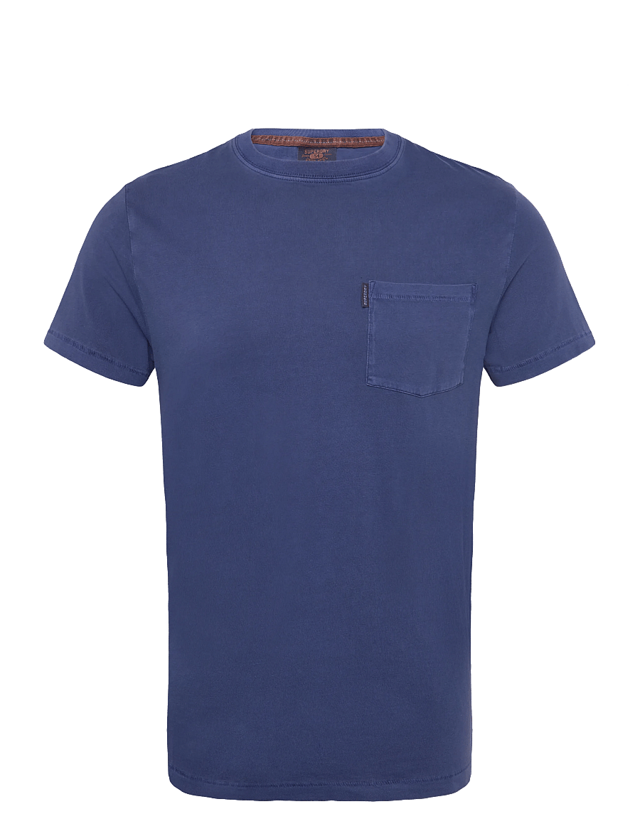 Superdry - ESSENTIAL WASHED POCKET TEE - short-sleeved t-shirts - washed supermarine navy - 1