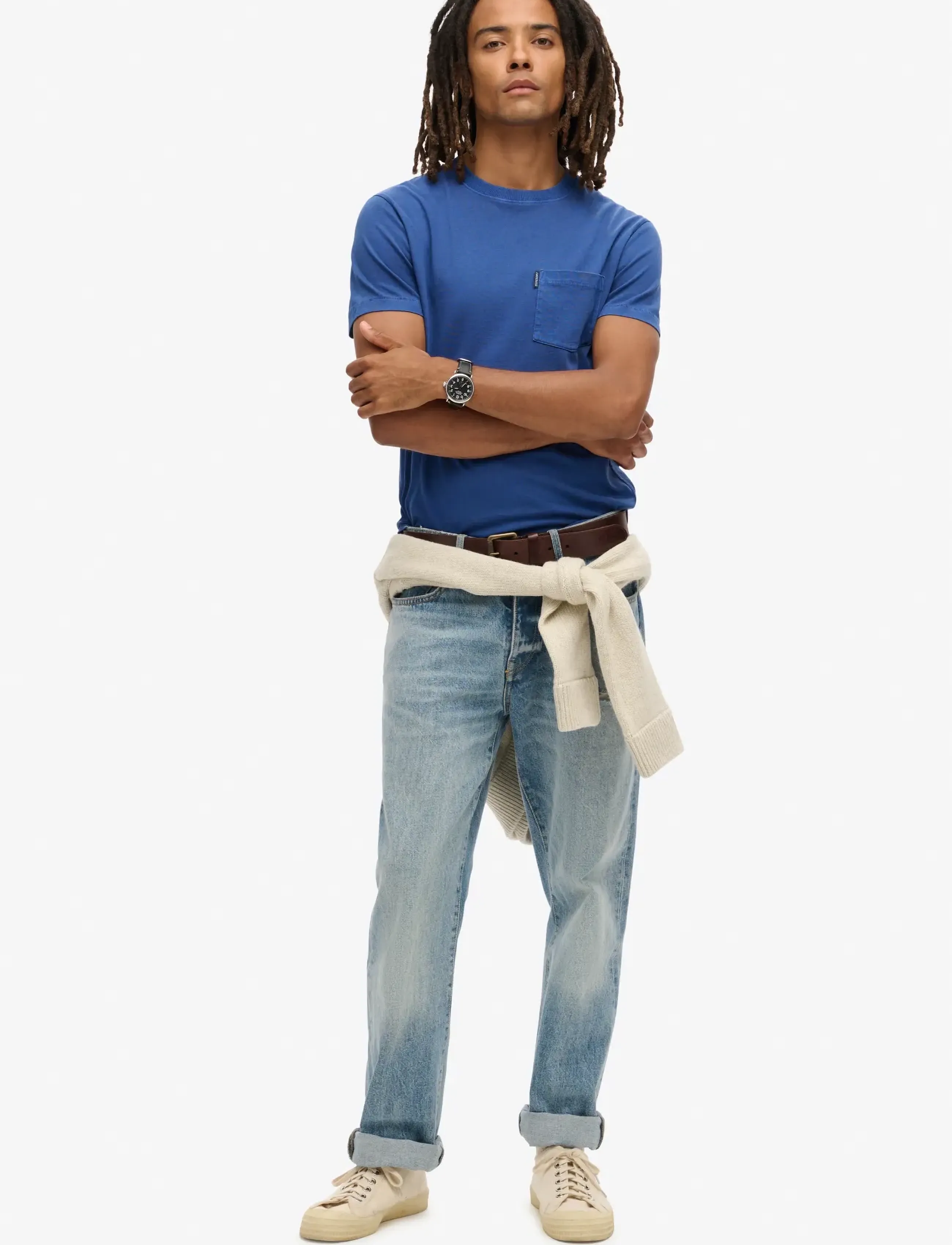 Superdry - ESSENTIAL WASHED POCKET TEE - kortärmade t-shirts - washed supermarine navy - 3