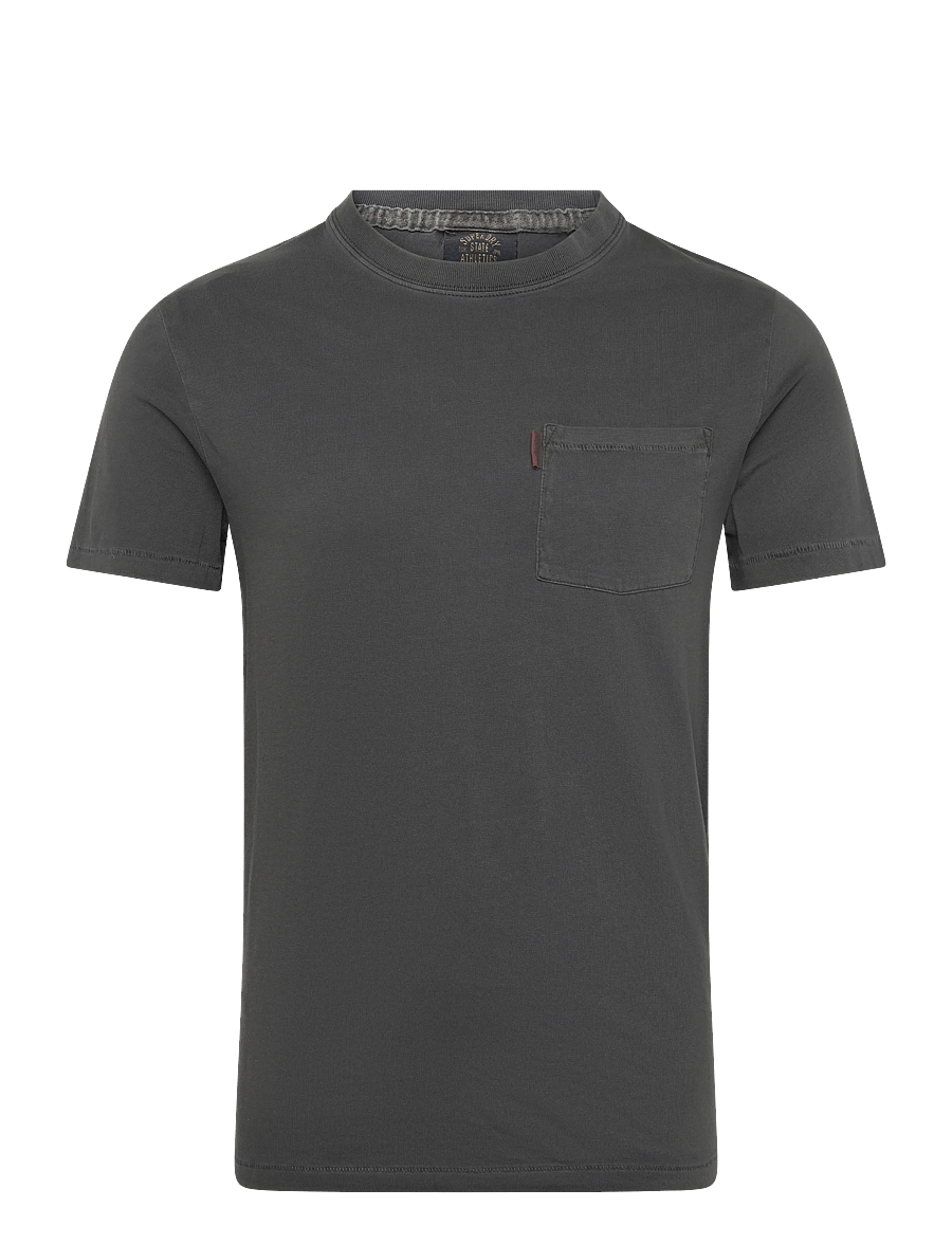 Superdry - ESSENTIAL WASHED POCKET TEE - short-sleeved t-shirts - washed black - 1