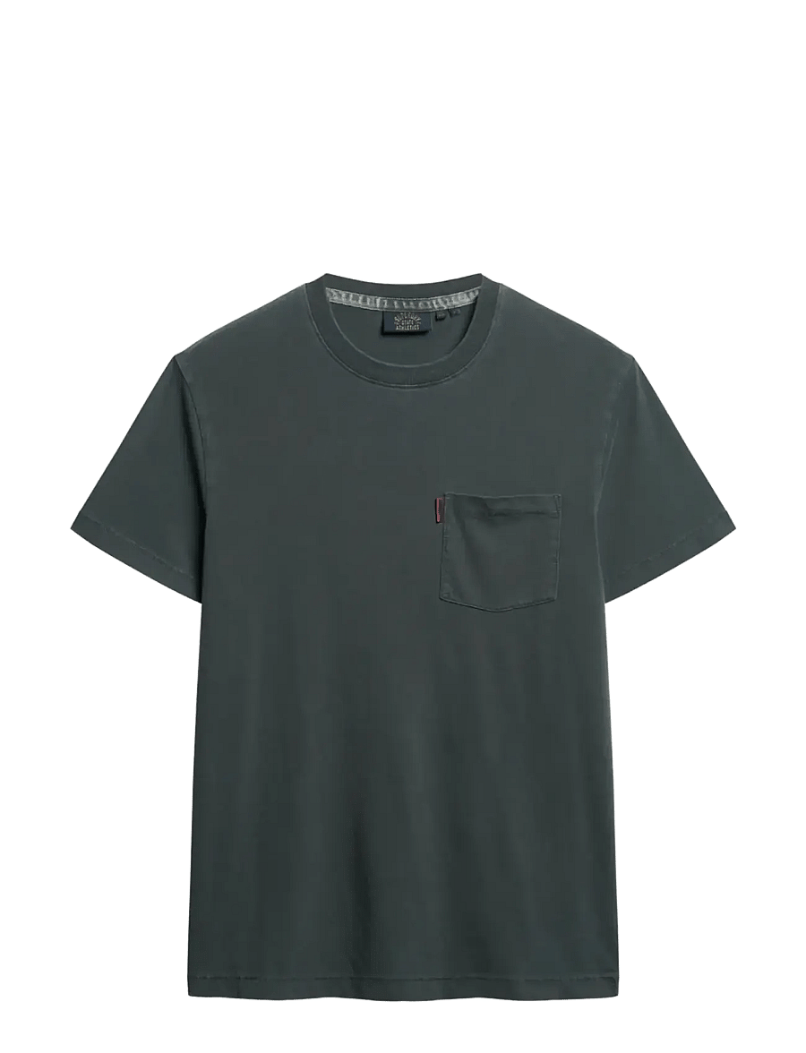 Superdry - ESSENTIAL WASHED POCKET TEE - kurzärmelige t-shirts - washed black - 1