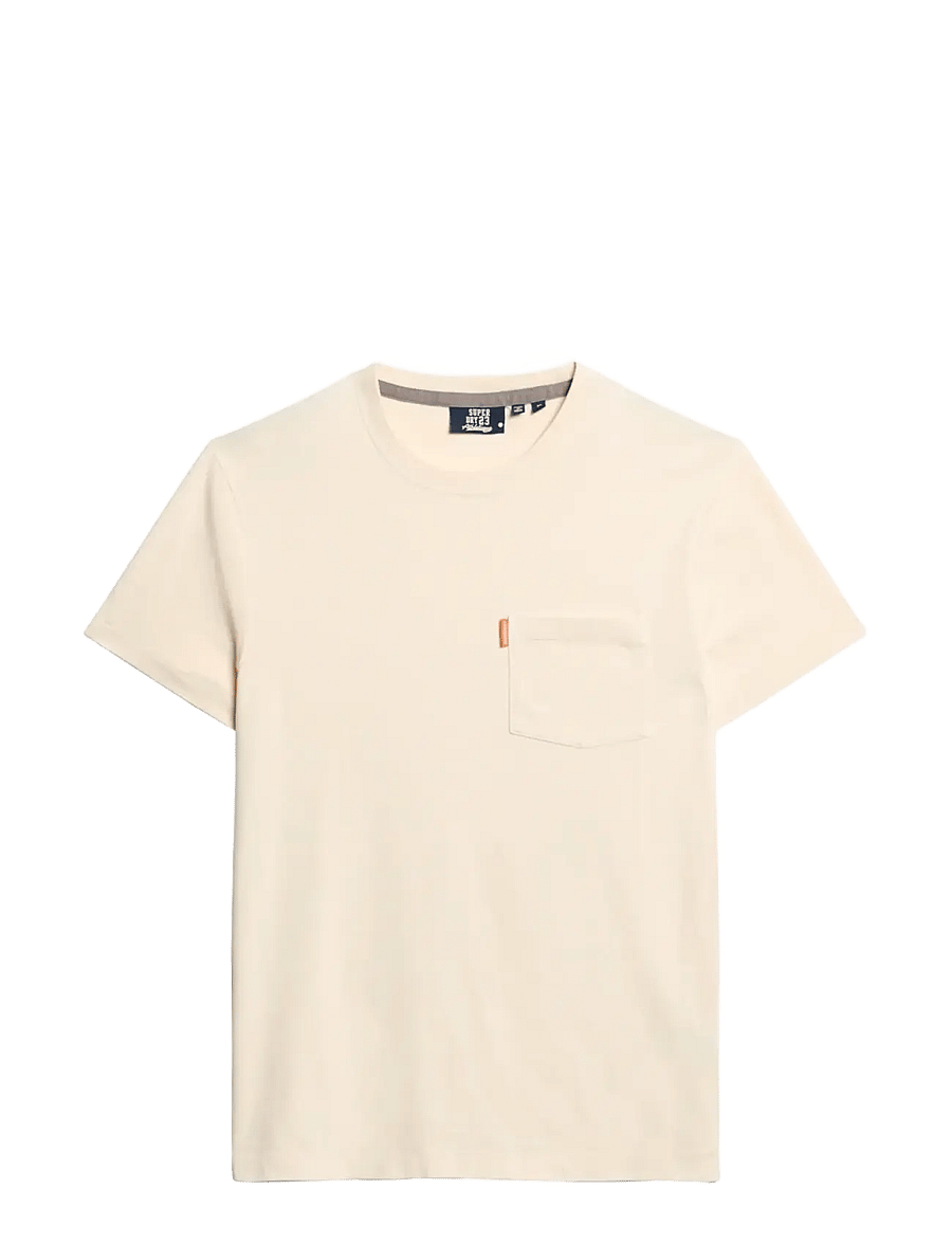 Superdry - ESSENTIAL WASHED POCKET TEE - kurzärmelige t-shirts - washed chalk - 1