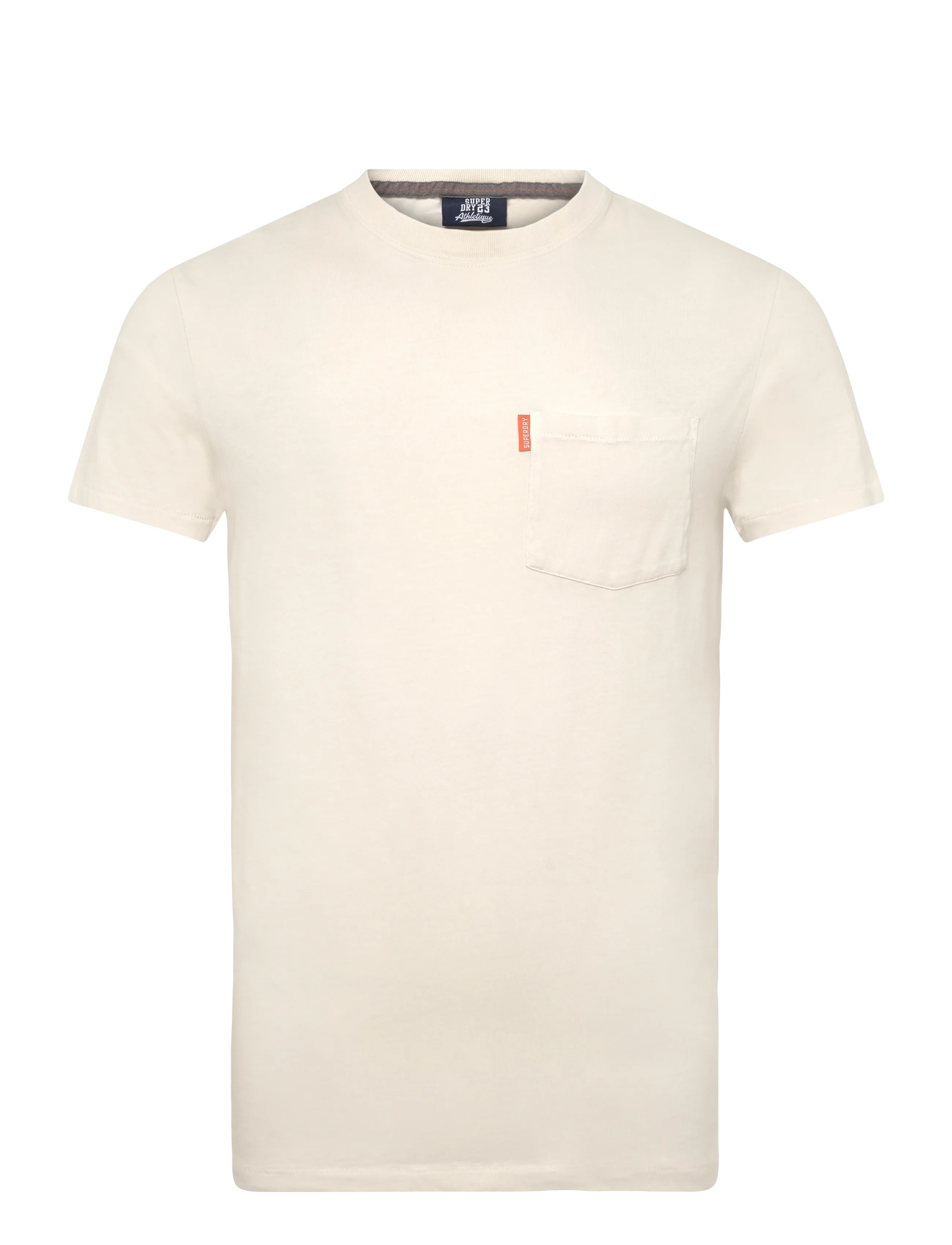 Superdry - ESSENTIAL WASHED POCKET TEE - short-sleeved t-shirts - washed chalk - 1