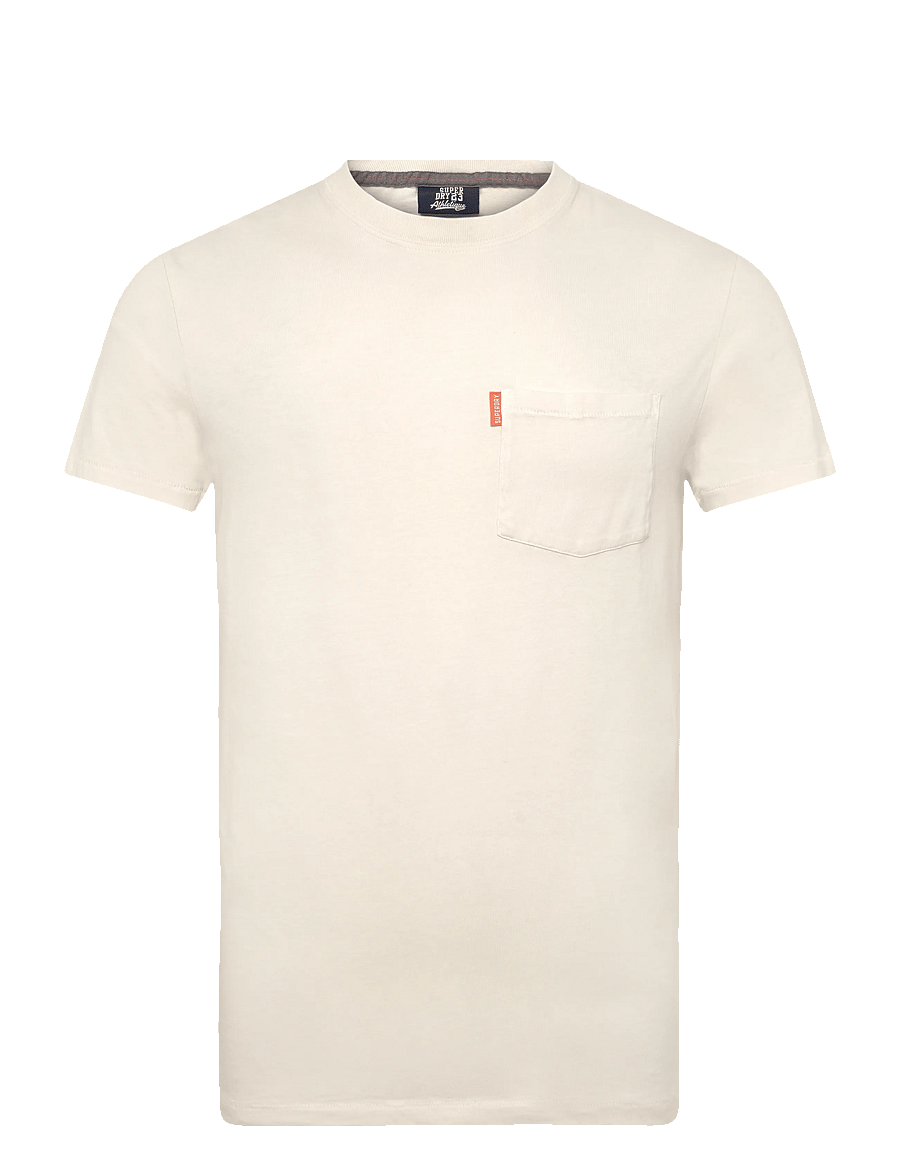 Superdry - ESSENTIAL WASHED POCKET TEE - short-sleeved t-shirts - washed chalk - 1