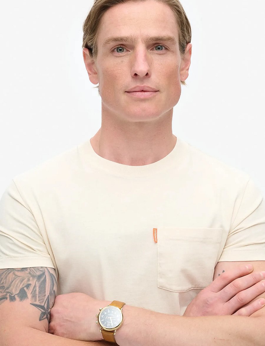 Superdry - ESSENTIAL WASHED POCKET TEE - kurzärmelige t-shirts - washed chalk - 2
