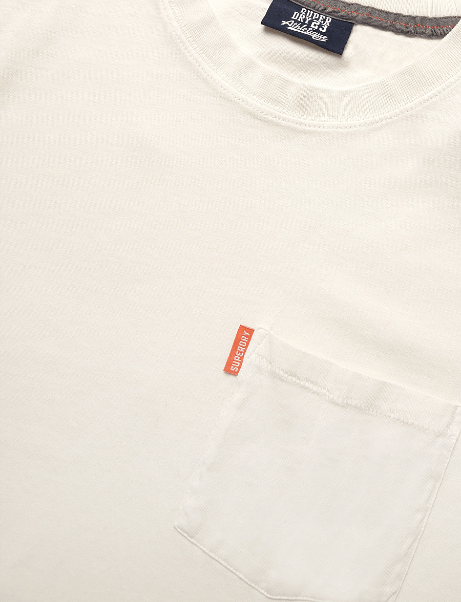 Superdry - ESSENTIAL WASHED POCKET TEE - short-sleeved t-shirts - washed chalk - 5