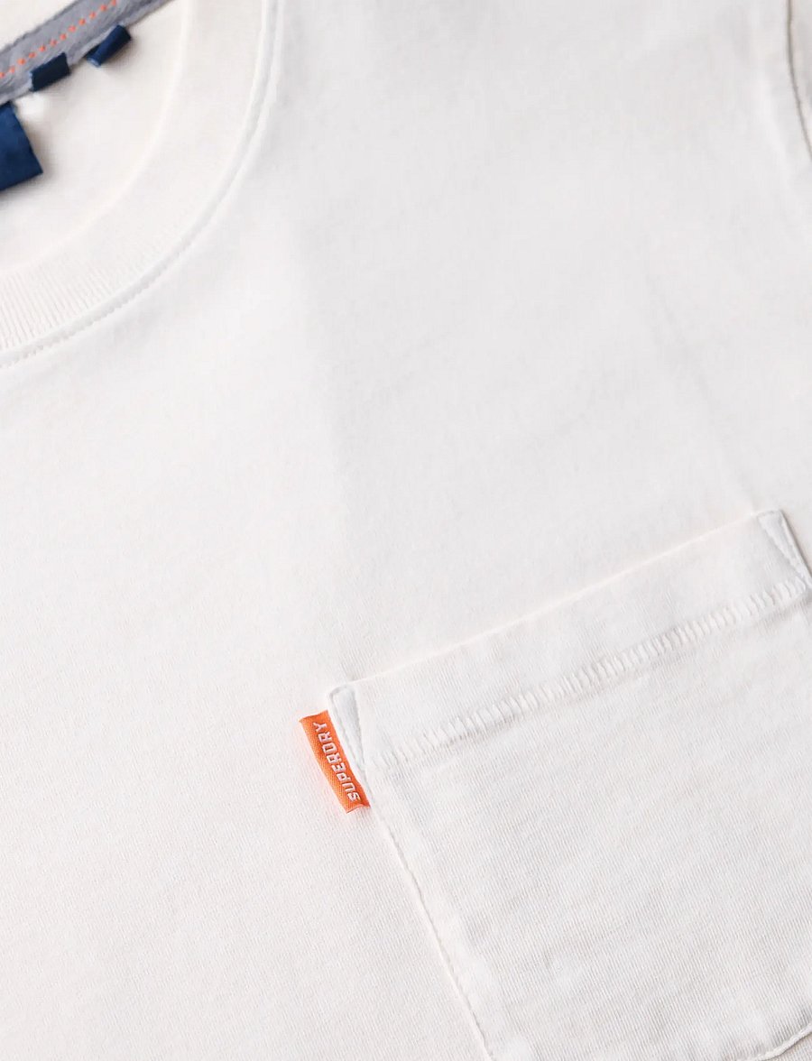 Superdry - ESSENTIAL WASHED POCKET TEE - kurzärmelige t-shirts - washed chalk - 4