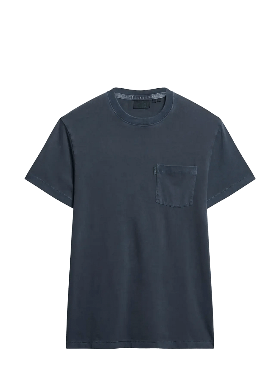 Superdry - ESSENTIAL WASHED POCKET TEE - kurzärmelige t-shirts - washed eclipse navy - 1