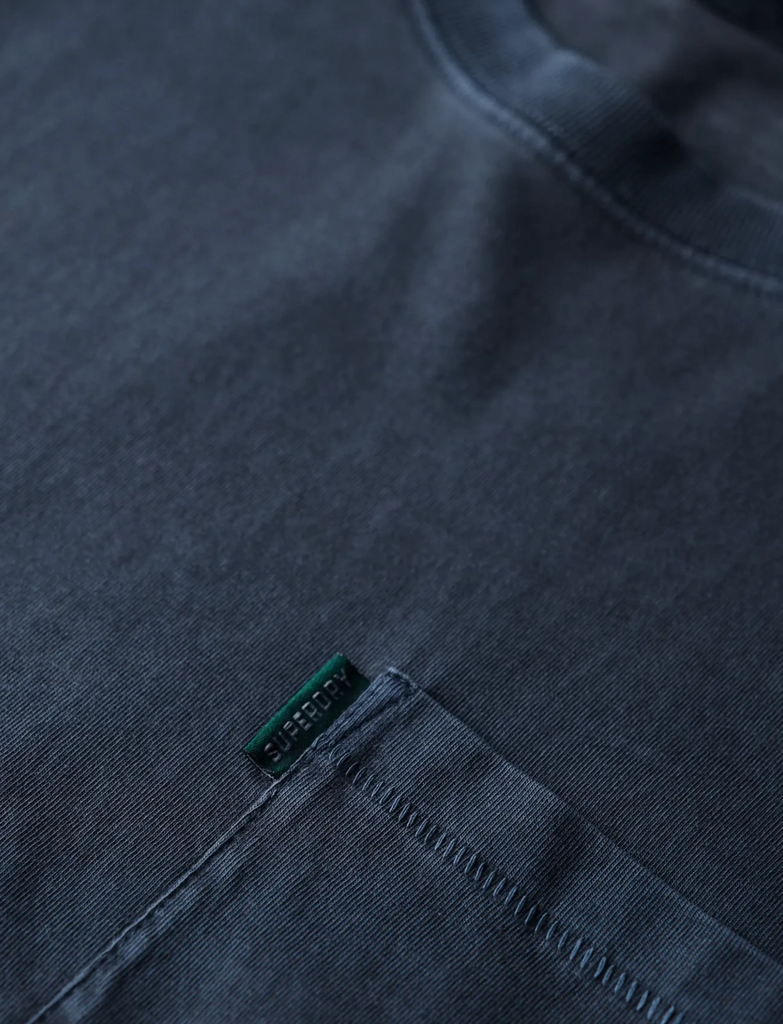 Superdry - ESSENTIAL WASHED POCKET TEE - höstkläder - washed eclipse navy - 4