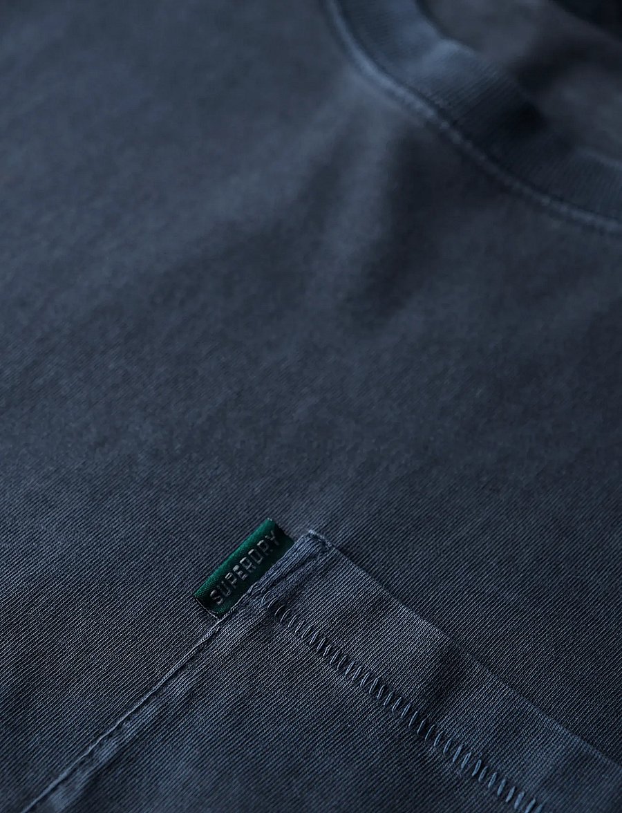 Superdry - ESSENTIAL WASHED POCKET TEE - kurzärmelige t-shirts - washed eclipse navy - 4