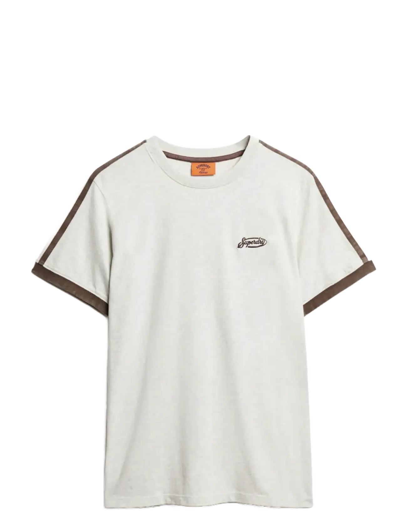 Superdry ESSENTIAL LOGO RETRO ST TEE - Superdry - LIGHTNING GREY GRINDLE / brown