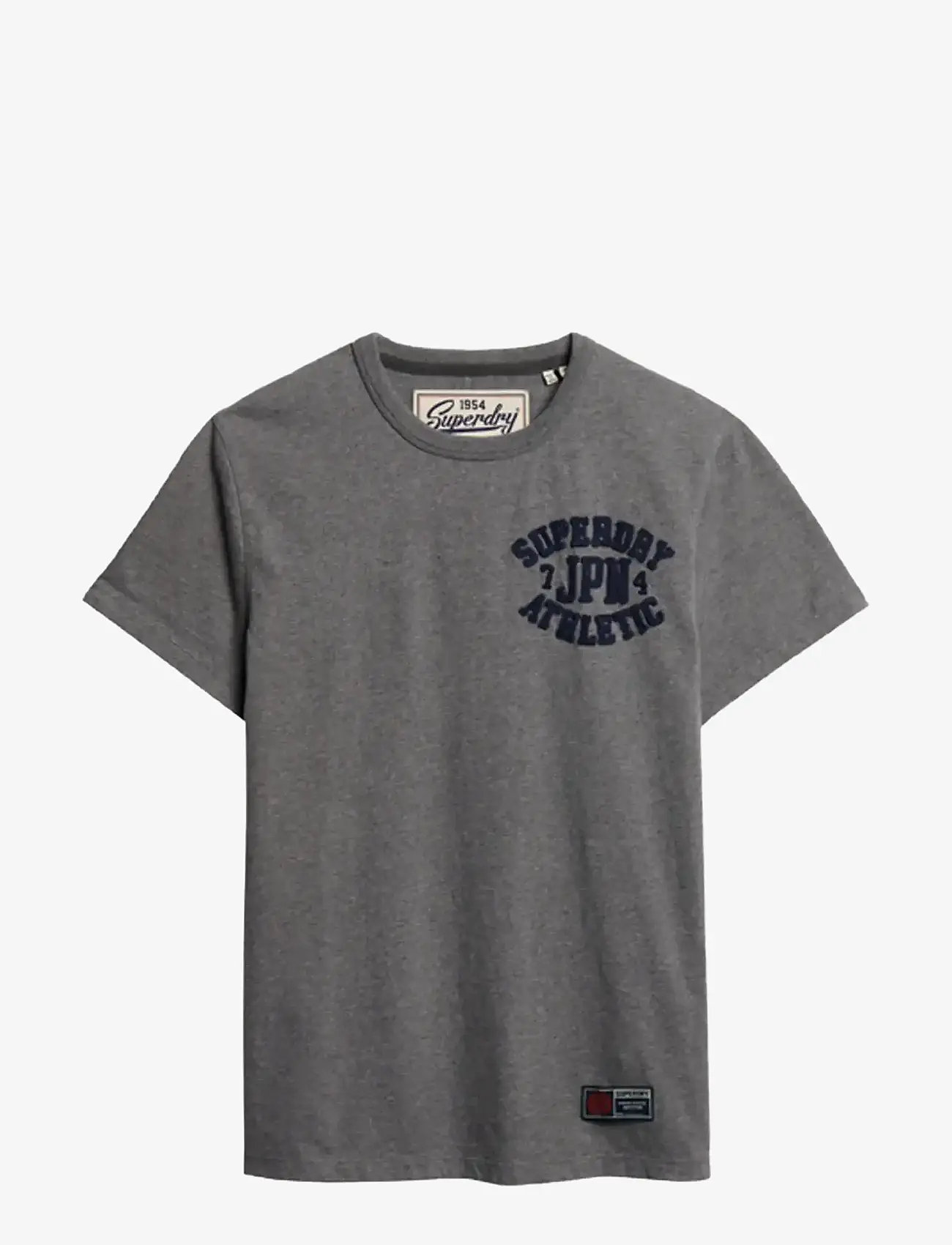 Superdry - VINTAGE ATHLETIC CHEST S/S TEE - kortärmade t-shirts - mid grey marl - 1