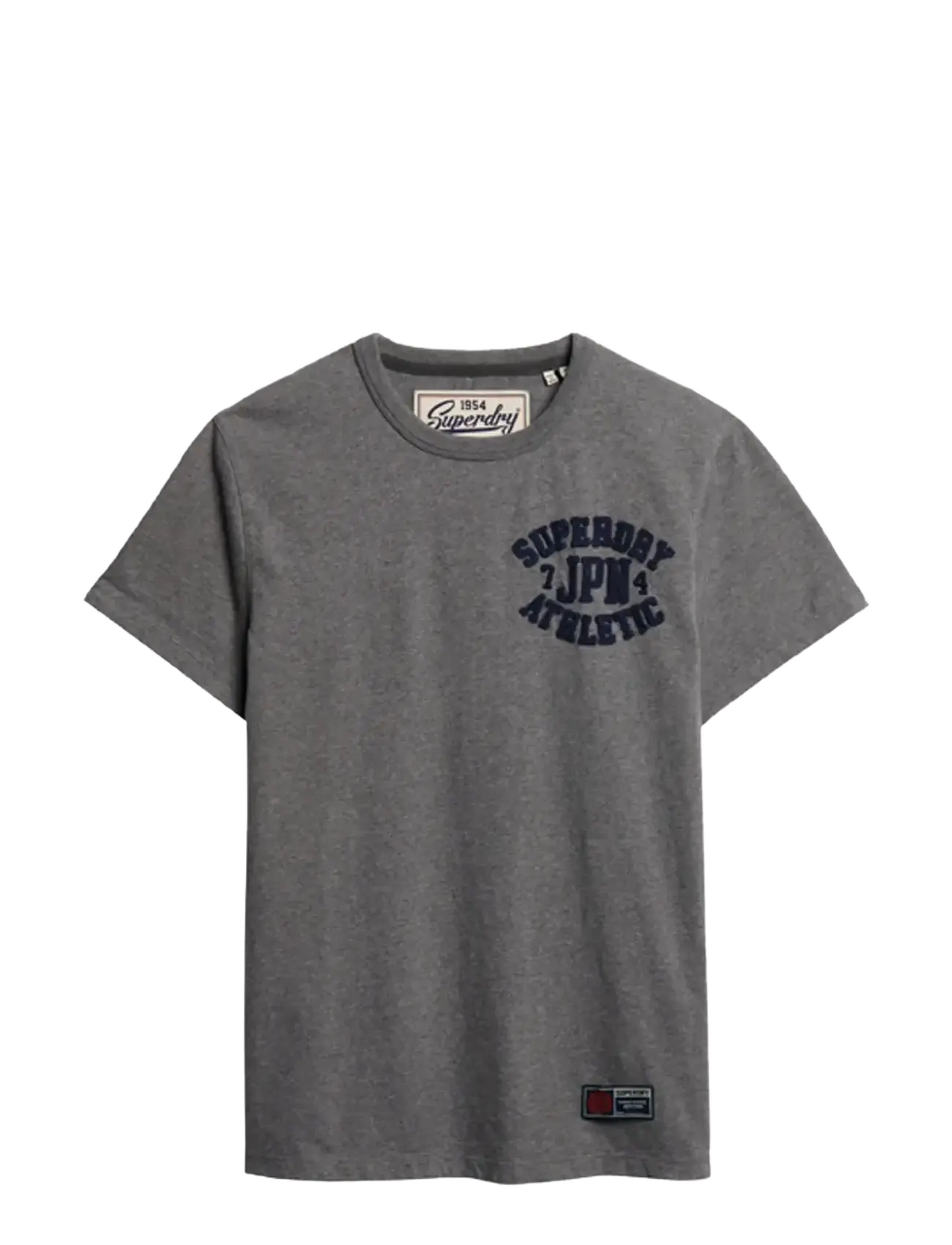 VINTAGE ATHLETIC CHEST S/S TEE - MID GREY MARL