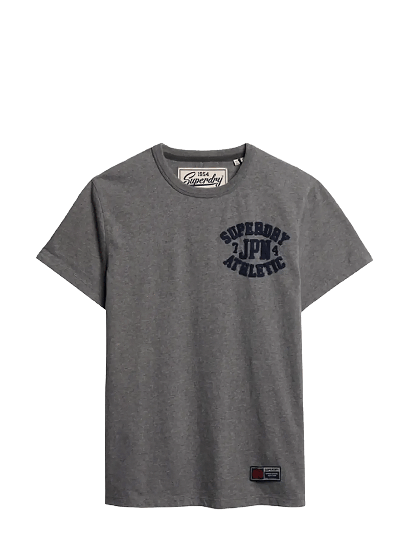 Superdry - VINTAGE ATHLETIC CHEST S/S TEE - kortärmade t-shirts - mid grey marl - 1