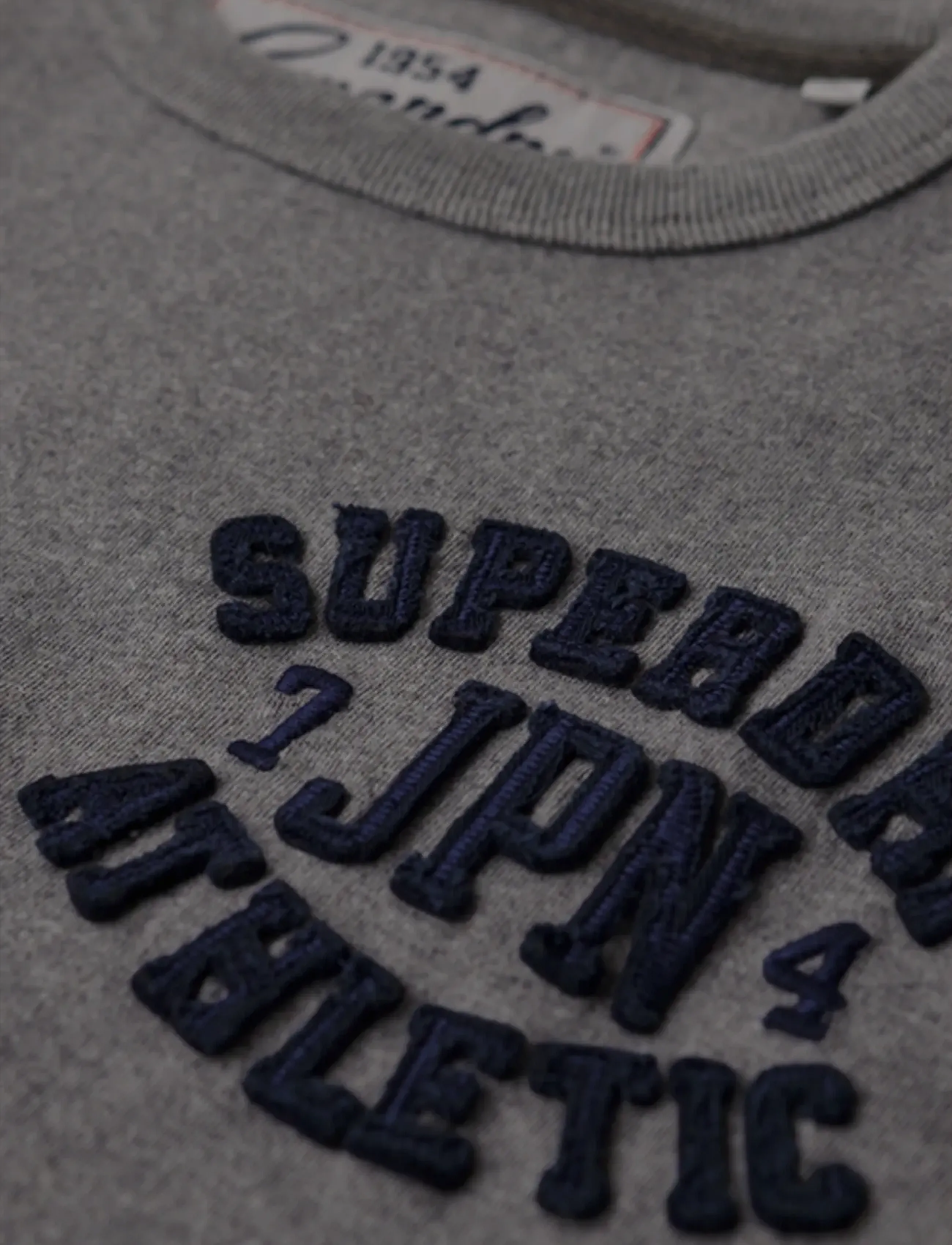 Superdry - VINTAGE ATHLETIC CHEST S/S TEE - short-sleeved t-shirts - mid grey marl - 5