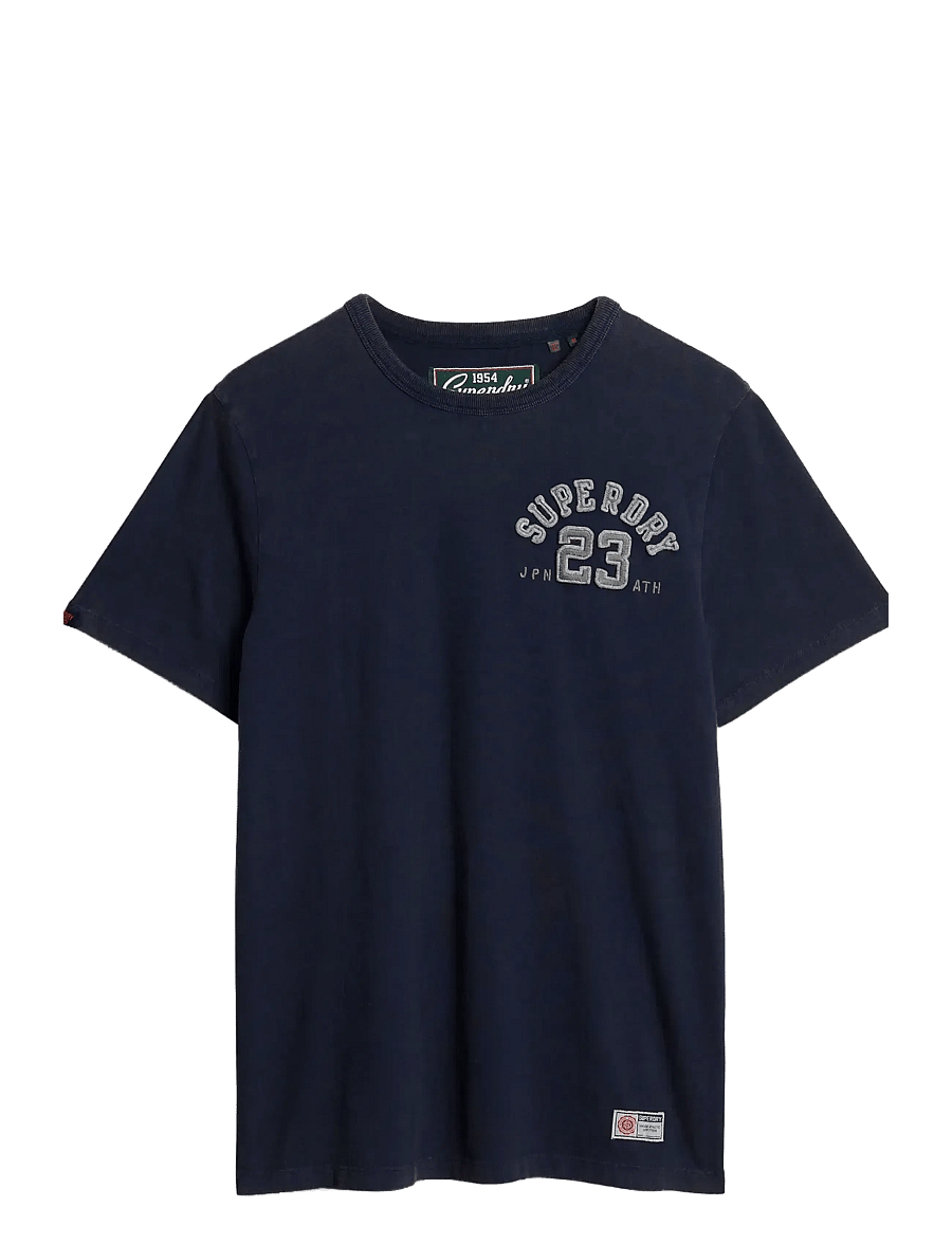 Superdry - VINTAGE ATHLETIC CHEST S/S TEE - kurzärmelige t-shirts - rich navy - 1