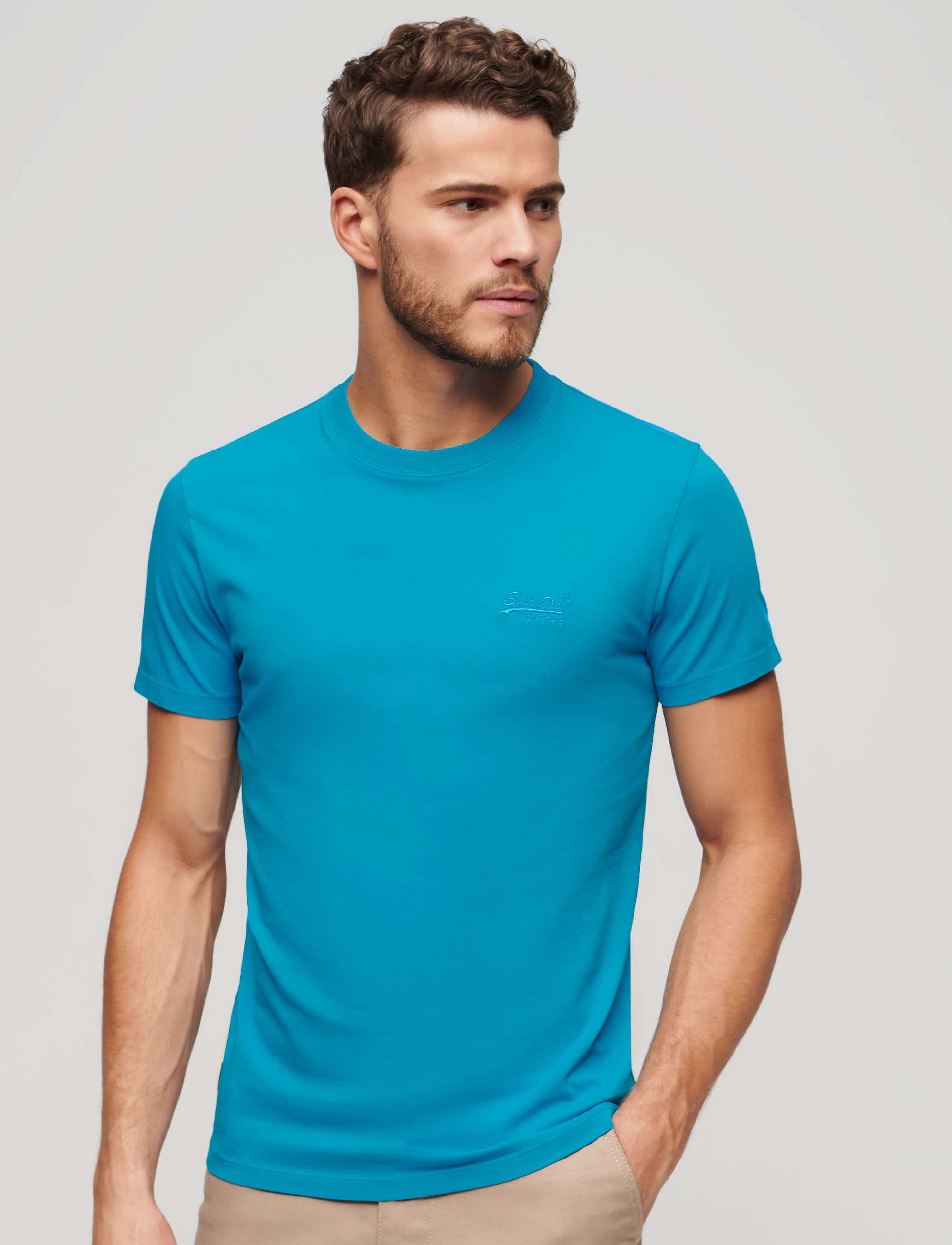 Superdry ESSENTIAL LOGO EMB NEON TEE - Kurzärmelig - ATOMIC BLUE / blue