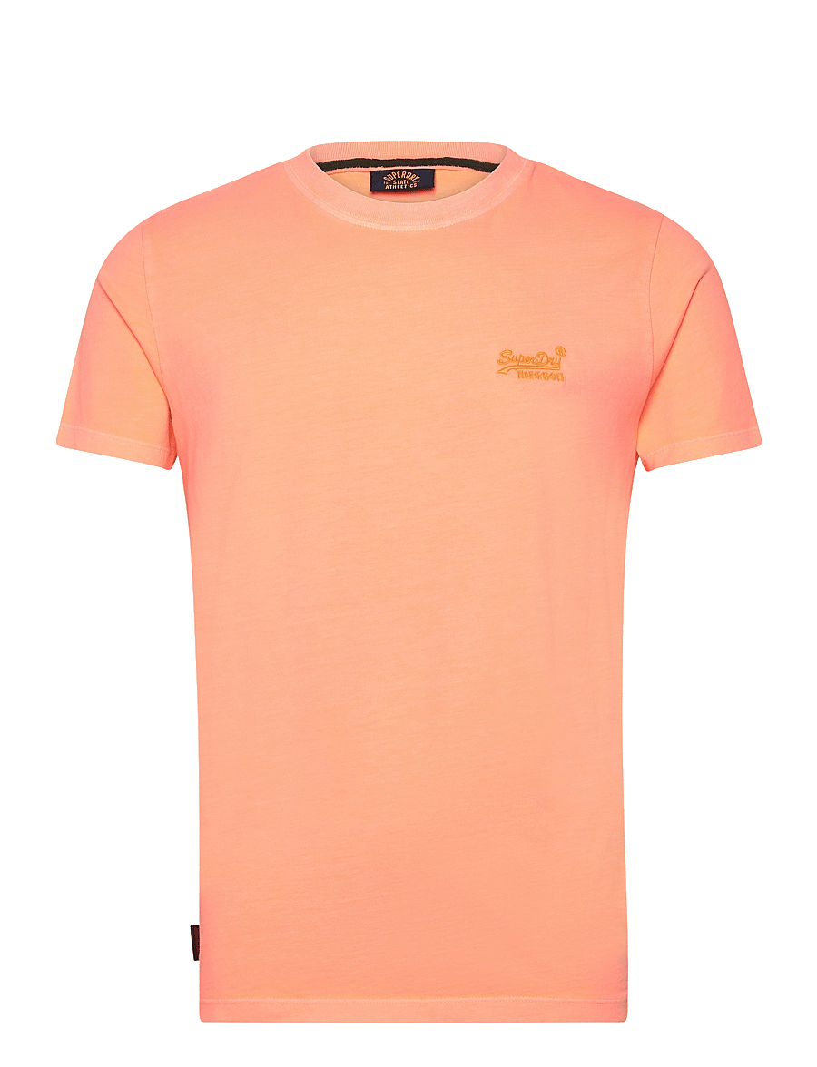Superdry - ESSENTIAL LOGO EMB NEON TEE - kortärmade t-shirts - dry fluro orange - 1