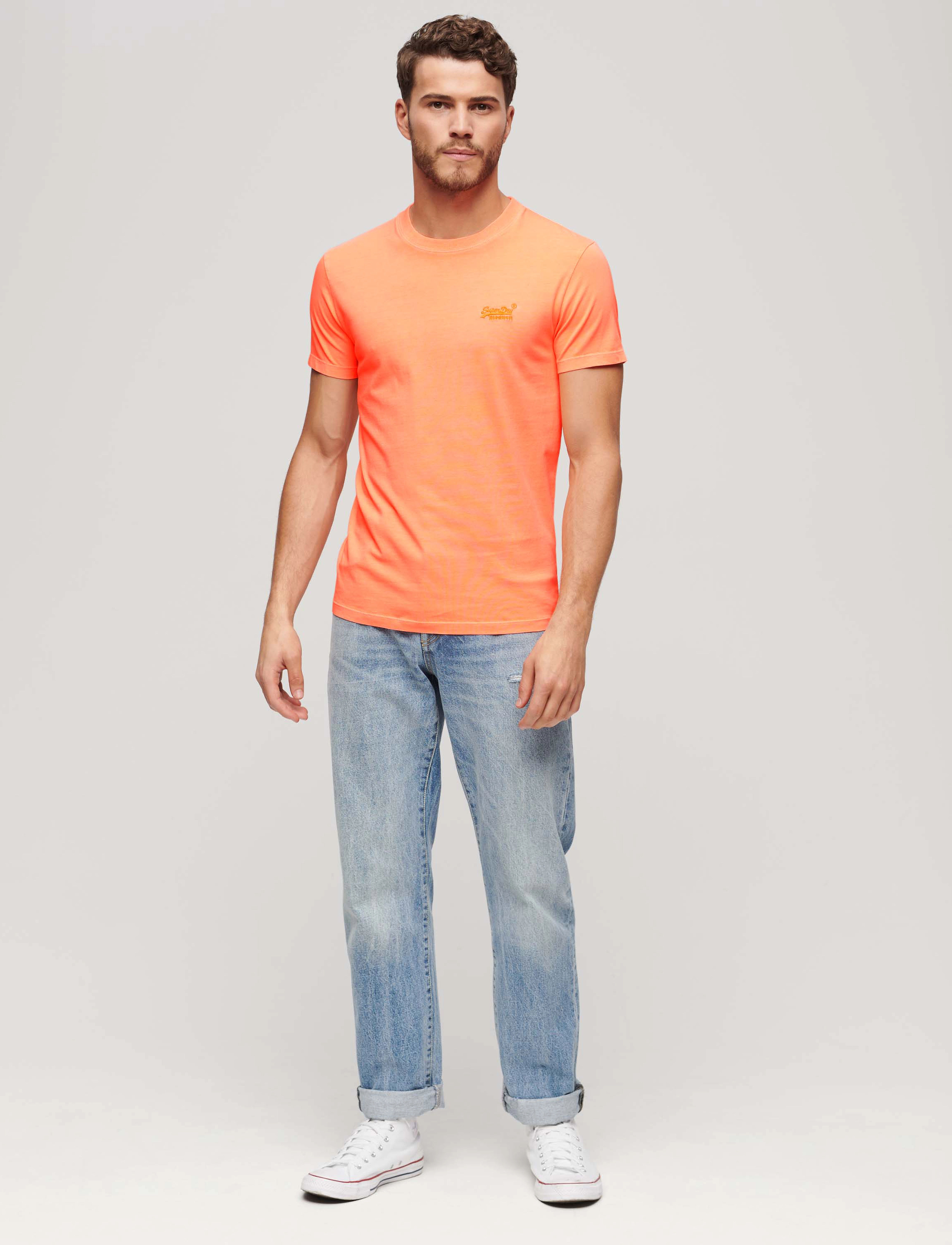 Superdry - ESSENTIAL LOGO EMB NEON TEE - laveste priser - dry fluro orange - 3