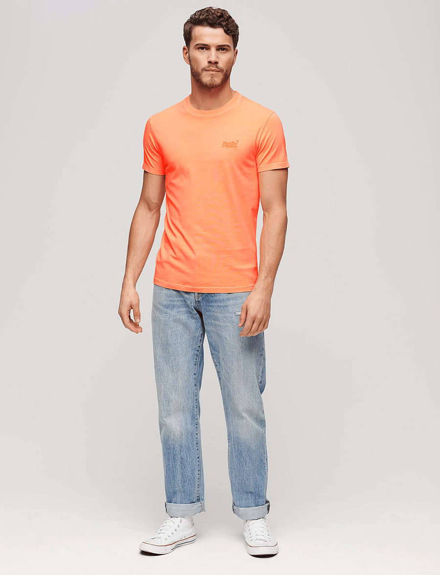 Superdry - ESSENTIAL LOGO EMB NEON TEE - kortärmade t-shirts - dry fluro orange - 3