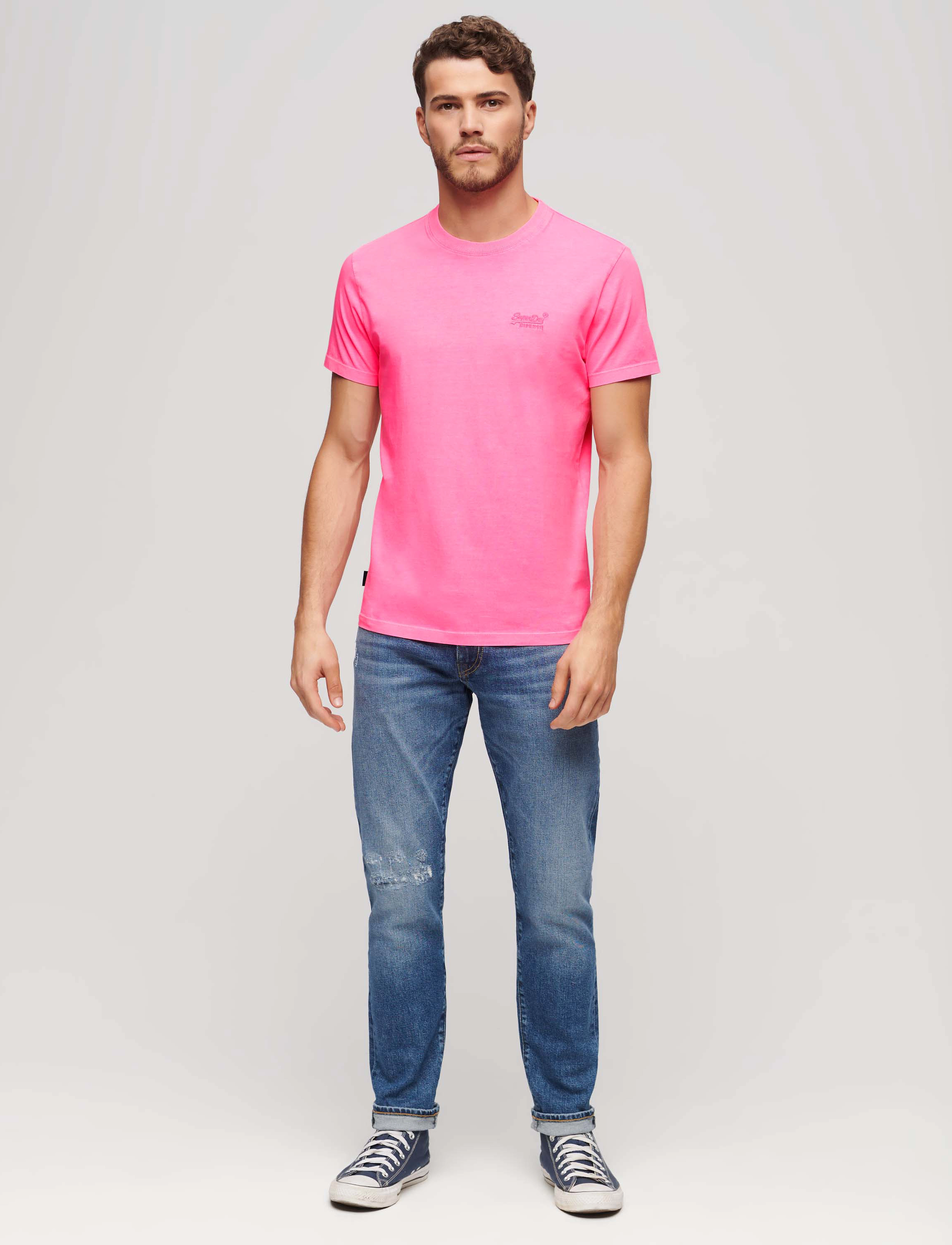 Superdry - ESSENTIAL LOGO EMB NEON TEE - madalaimad hinnad - dry fluro pink - 3